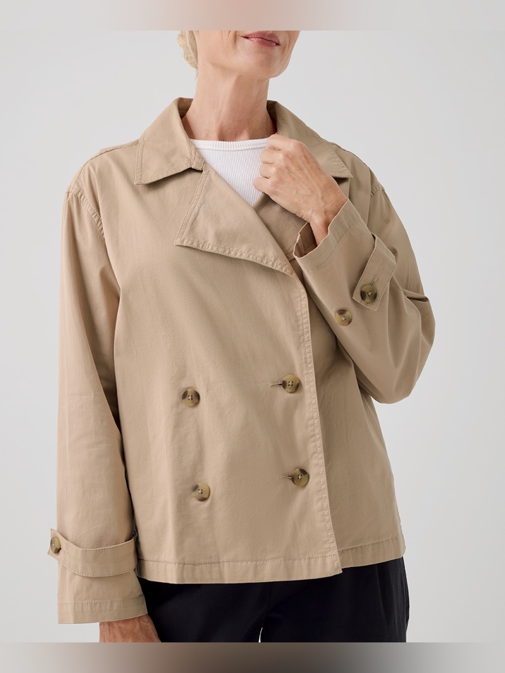 Pact Boulevard Brushed Twill Double Breasted Light Trench Jacket Size XXL